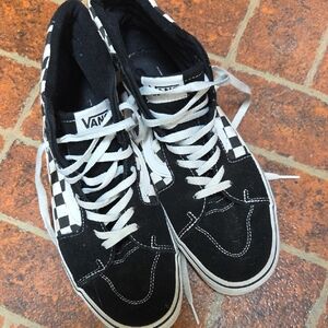 Vans Black and White High-Top Sneakers